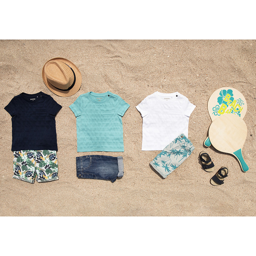 T-shirt manches courtes en maille fantaisie à poche 