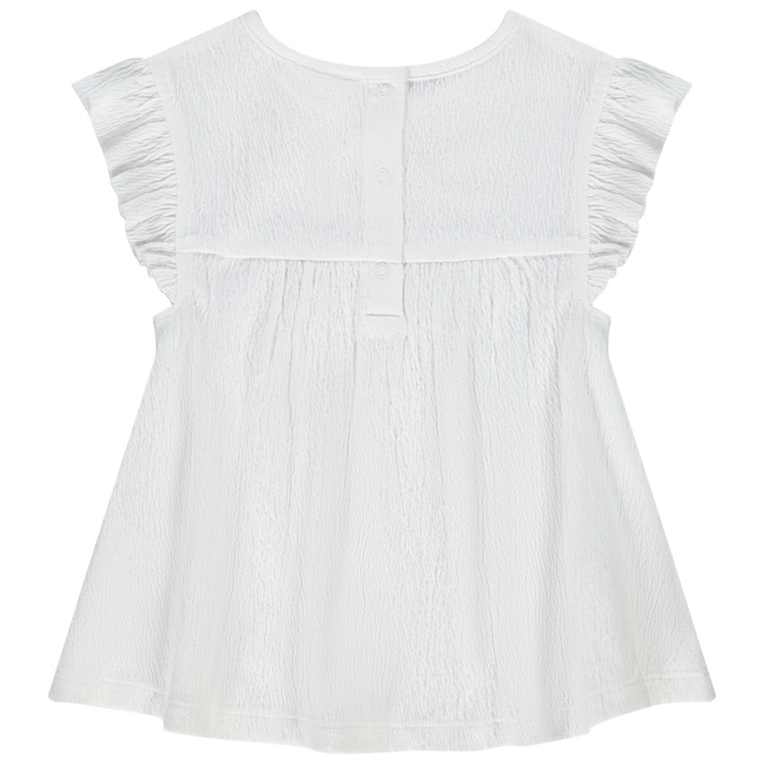 Tunique manches courtes brodée pour bébé fille 