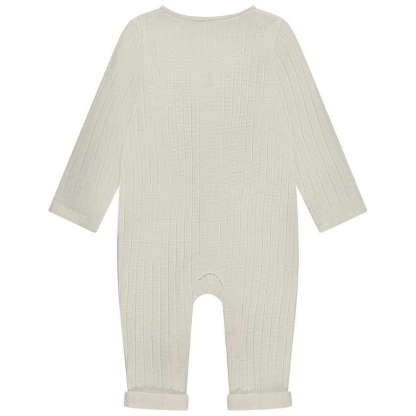 Combinaison longue en maille côte avec badge brodé pour bébé fille 