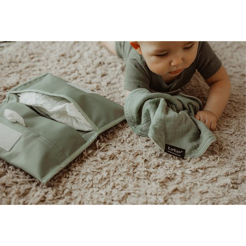 Matelas à langer + étui napper à couches Pale Green 