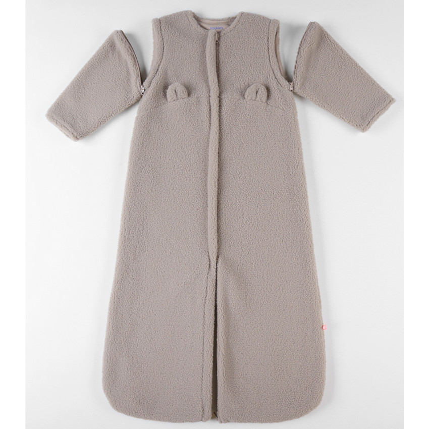 Slaapzak met afbeembare mouwen M&M 100cm Sherpa Beige  