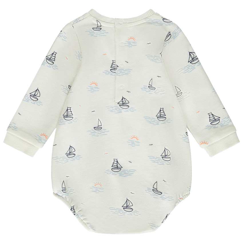 Sweatshirt body met lange mouwen en zeilbotenprint voor baby jongen 