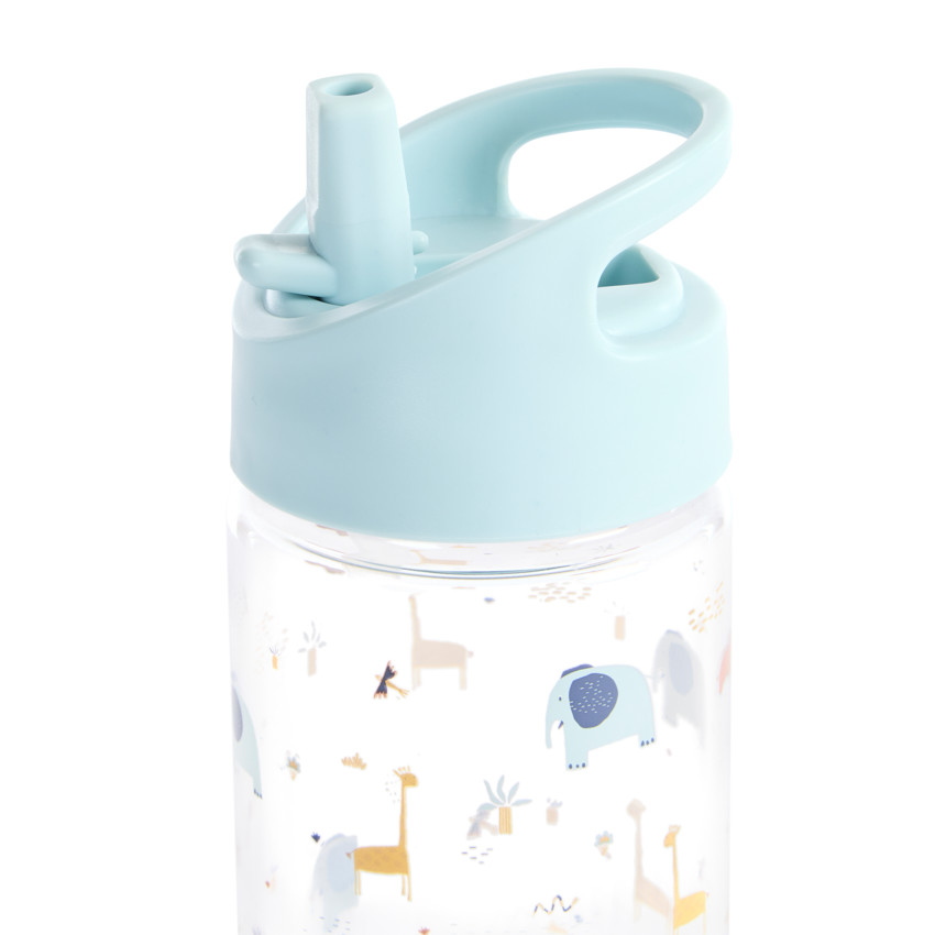 Drinkfles transparant met opvouwbaar rietje 400ml Savane 