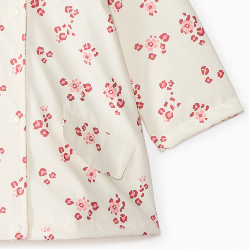 Gummed parka met sherpa voering en bloemenprint voor meisjes baby 