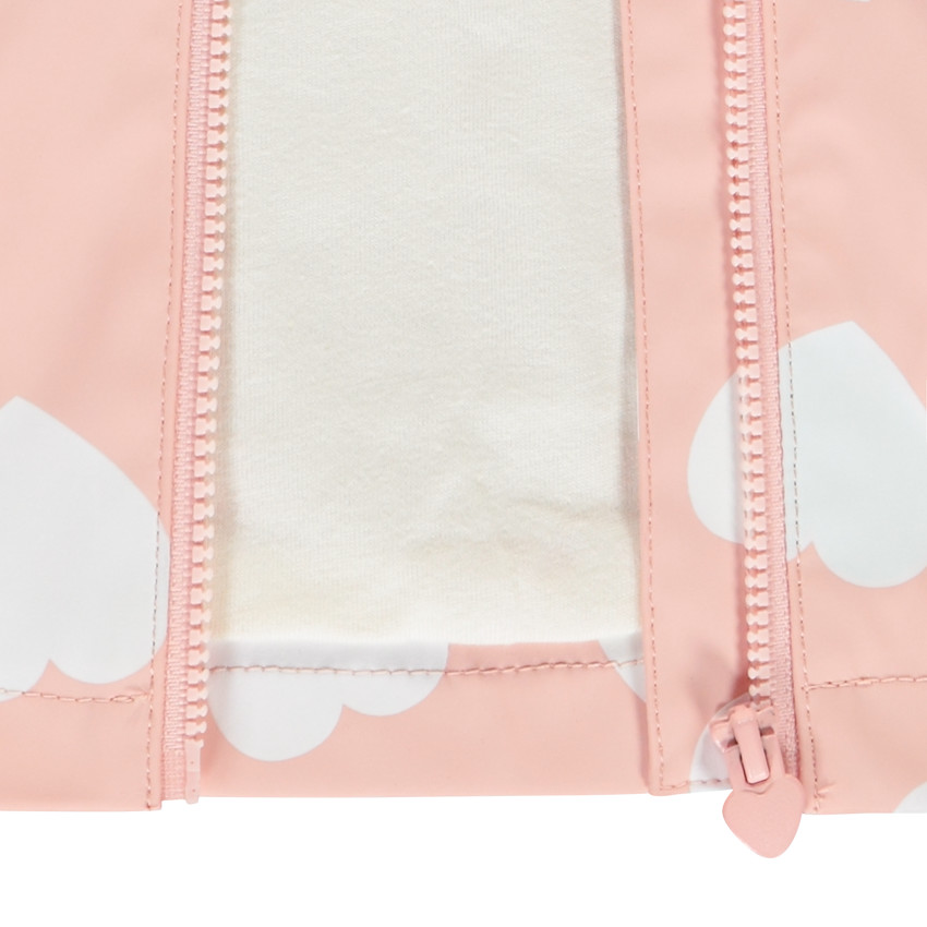 Meerkleurige regenjas met hartjesprint voor meisjes 