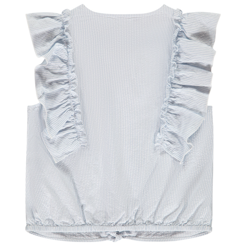 Chemisier rayé à gros volants pour fille 