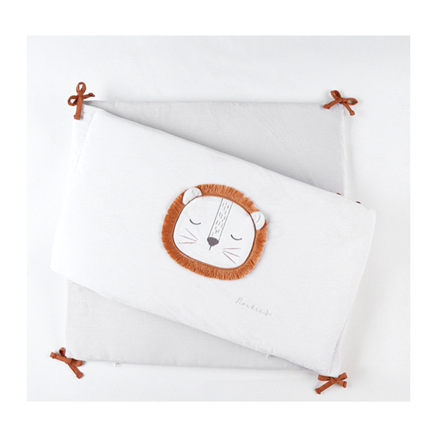 Tour de lit en veloudoux gris - Babou 