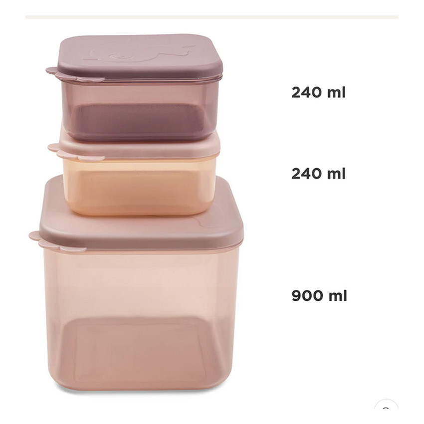 Boîtes de conservation 3 pièces - Deer Friends Rose 