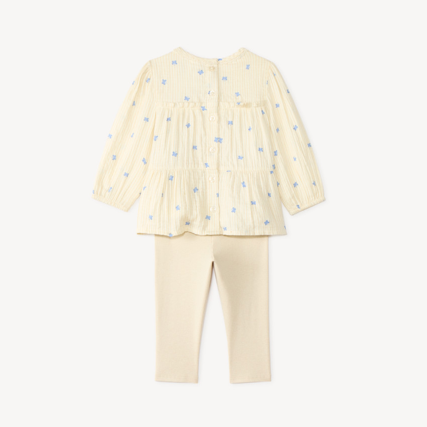 Ensemble bébé fille tunique imprimé fleurs et legging 