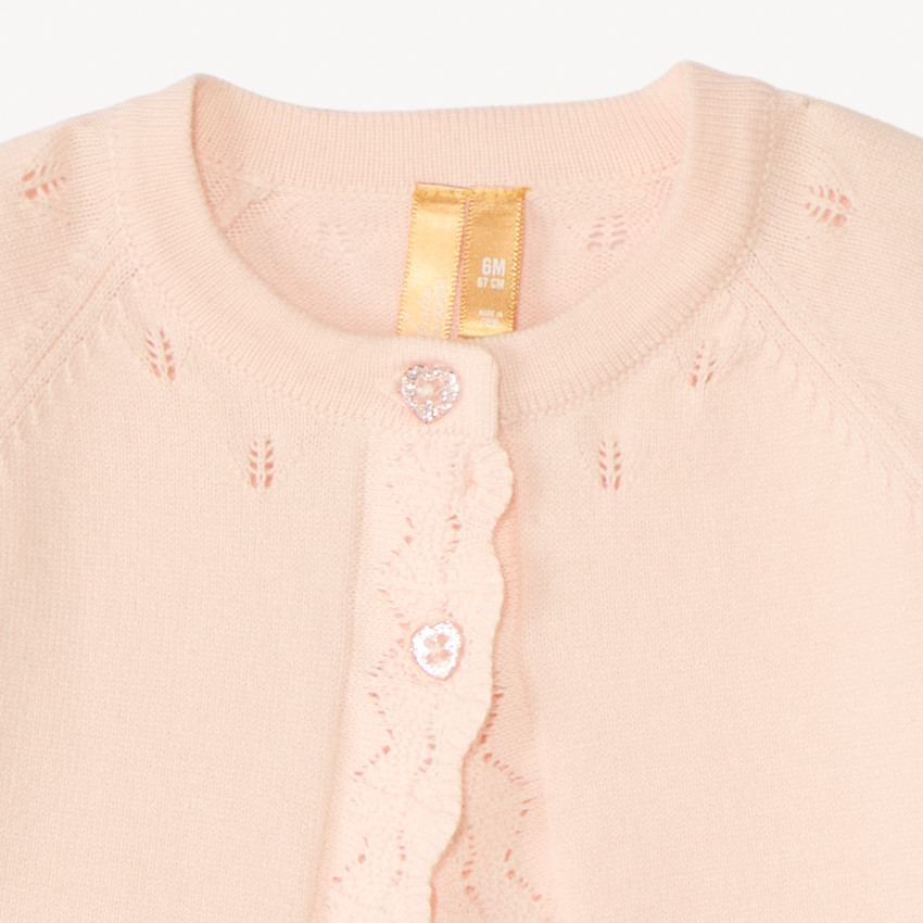 Boléro en tricot festonné pour bébé fille 
