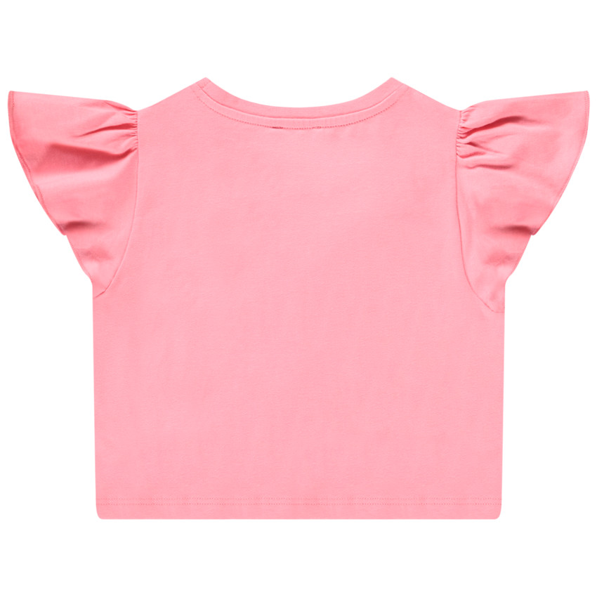 T-shirt met korte mouwen print vlinder 3D bloemblaadjes effect voor meisjes 