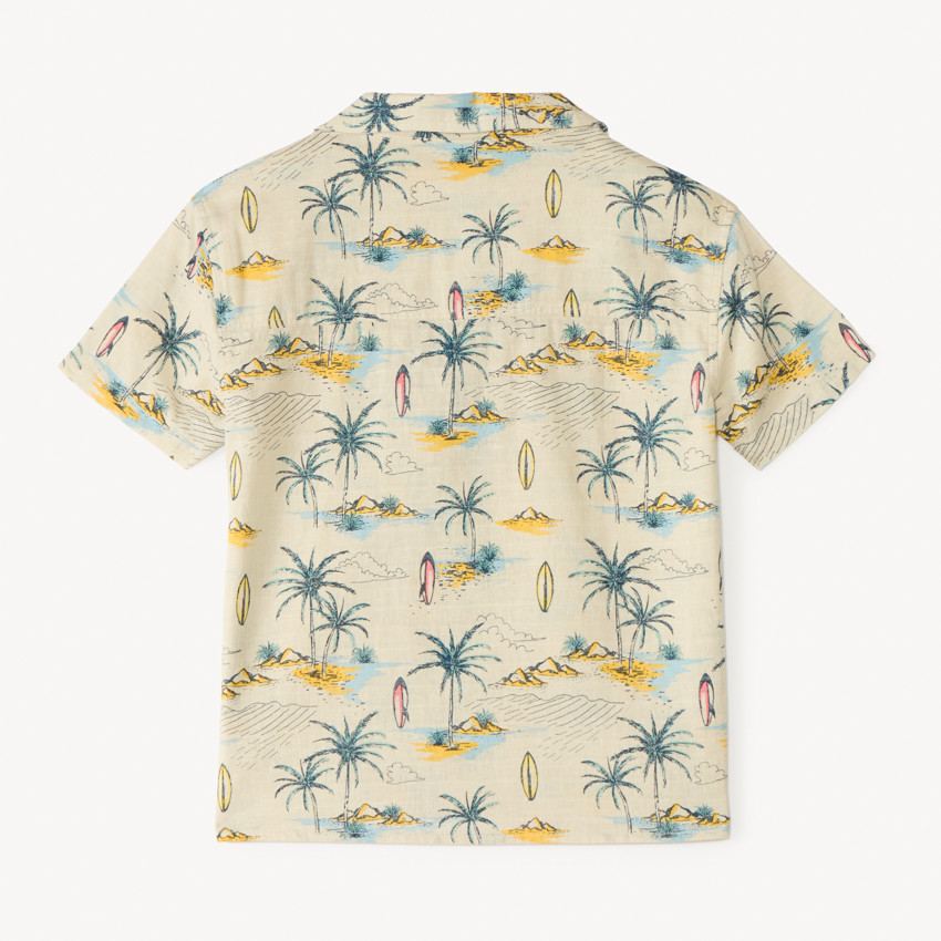 Korte mouw tropisch bedrukte shirt jongens 