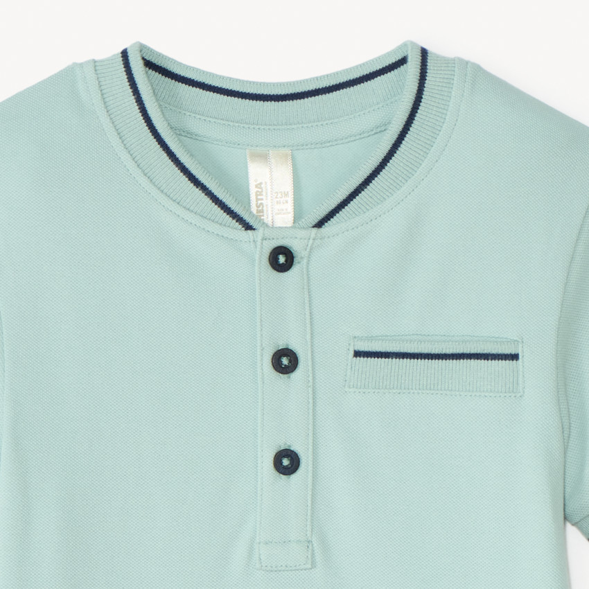 Polo met korte mouwen en teddy kraag voor baby jongen 