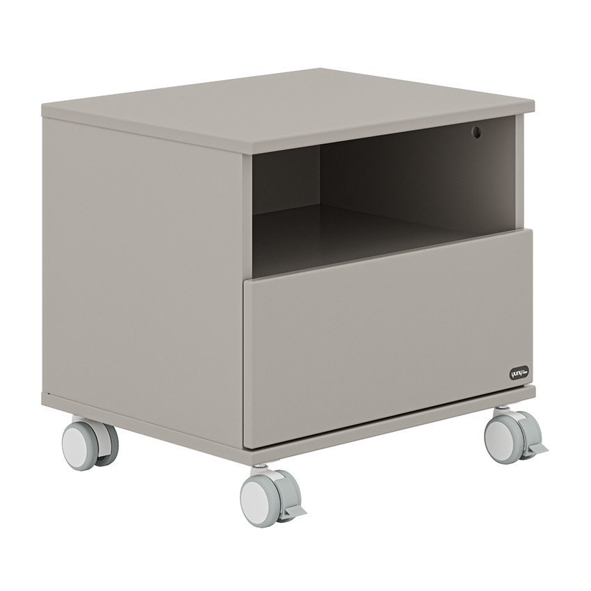 Table de nuit sur roulettes Brother STU Taupe 