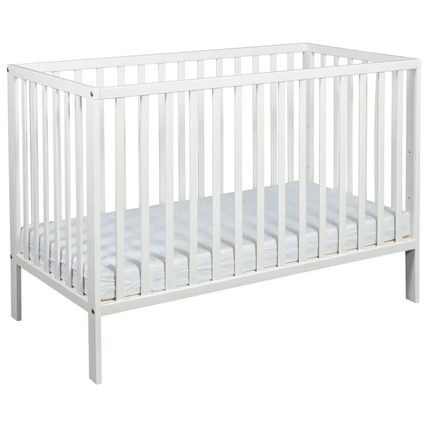 Lit Alva sommier réglable en hauteur 60/120 Blanc 