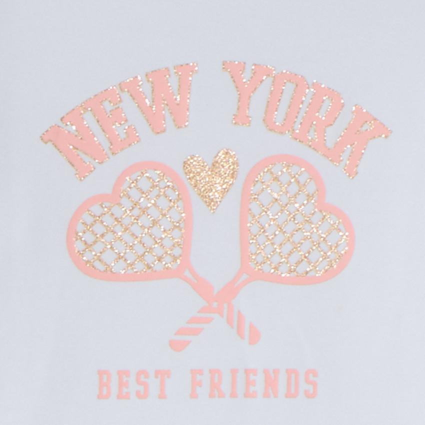 Joggingset van fleece met glinsterende print voor meisjes 