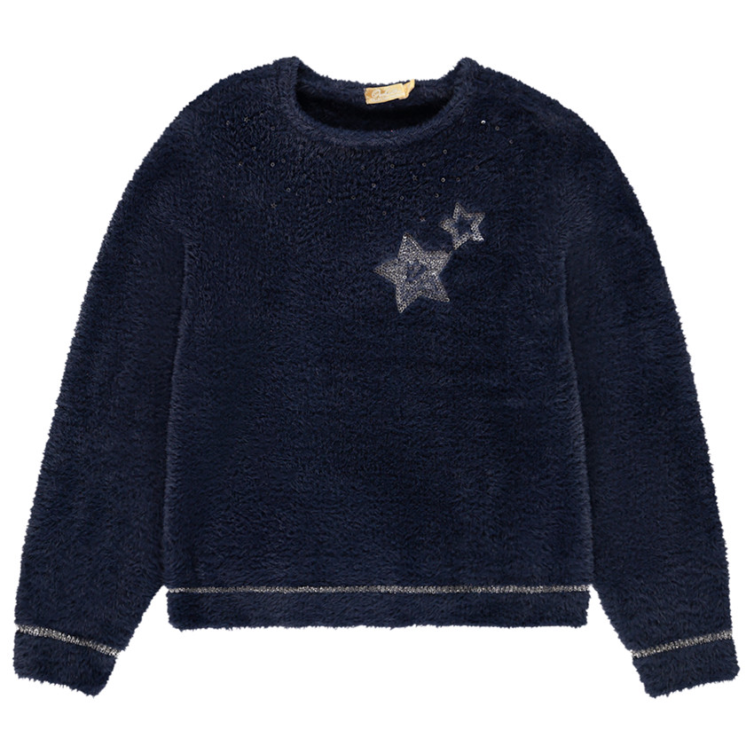 Trui van gebreid pluche met pailletten voor meisjes 