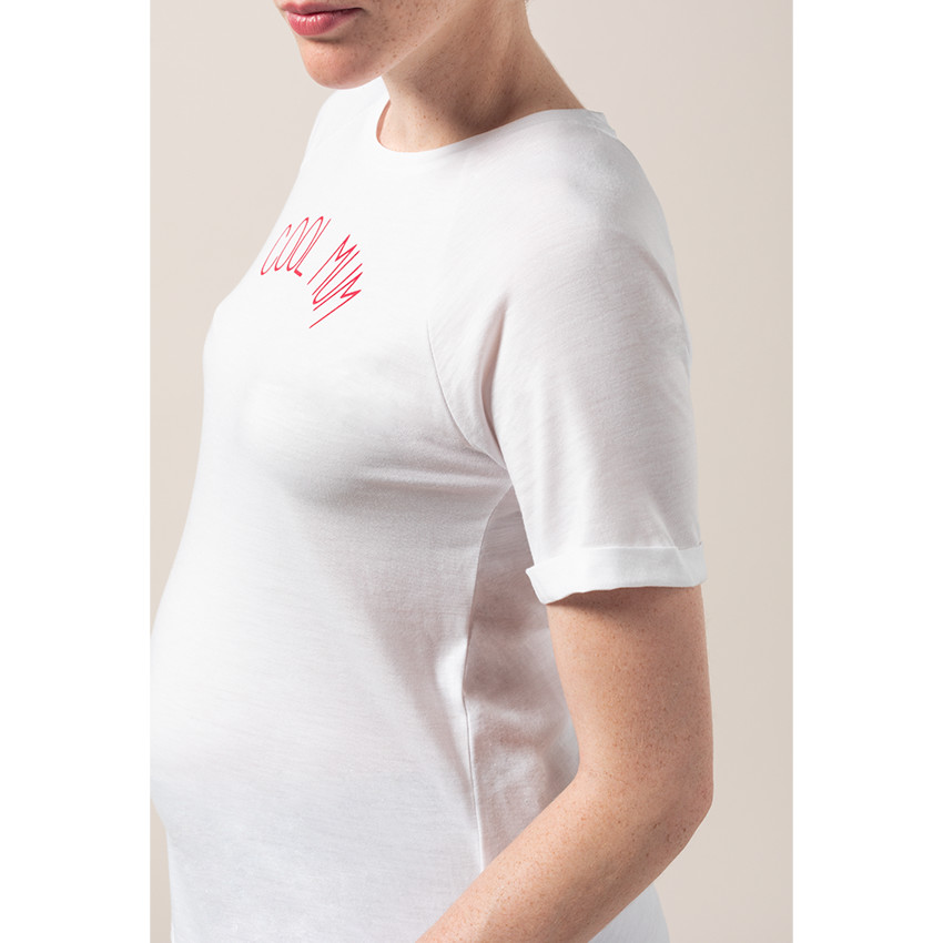 Zwangerschapsshirt met korte mouwen en print met boodschap 