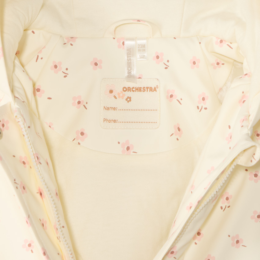 Gewatteerde parka met capuchon en bloemenprint voor babymeisjes 
