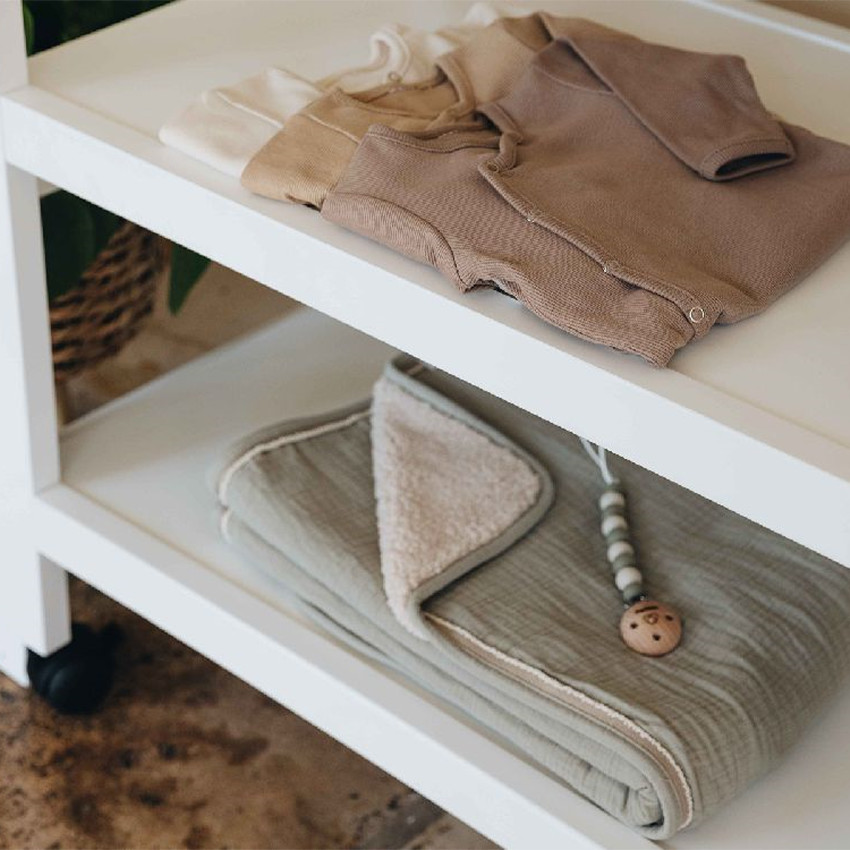 Couverture berceau 75x100cm Avocado/crème 