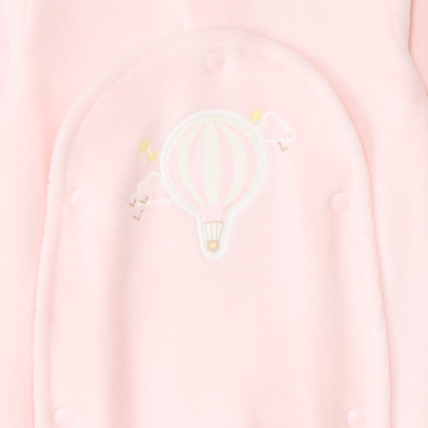 Pyjama fluweel met patch montgolfière voor premature baby meisje 