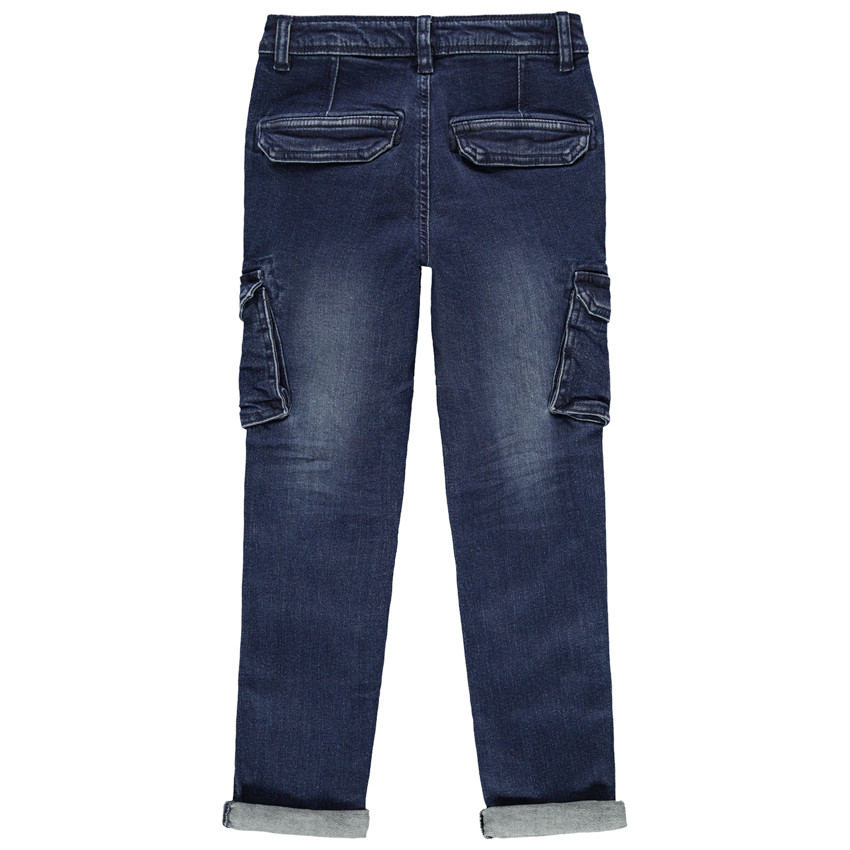 Jean cargo effet used avec ceinture à clip 