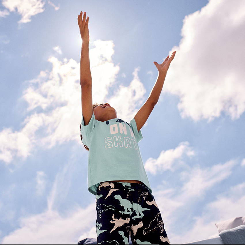 Set pyjama court motif T-Rex pour garçon 