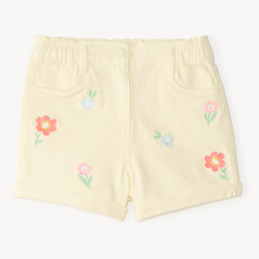 Short van denim met bloemembroidery voor meisjes 
