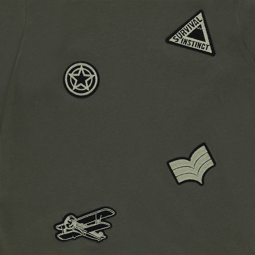 Junior - Tee-shirt manches longues avec badges patchés forme écusson 