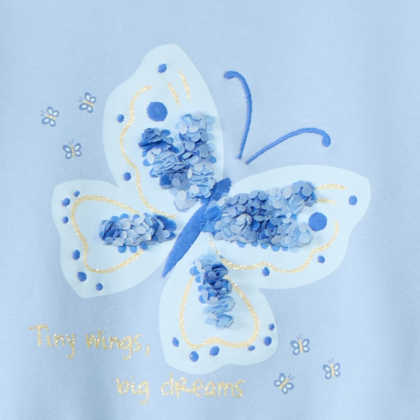 Ensemble sweat + legging print papillons avec sequins pour bébé fille 