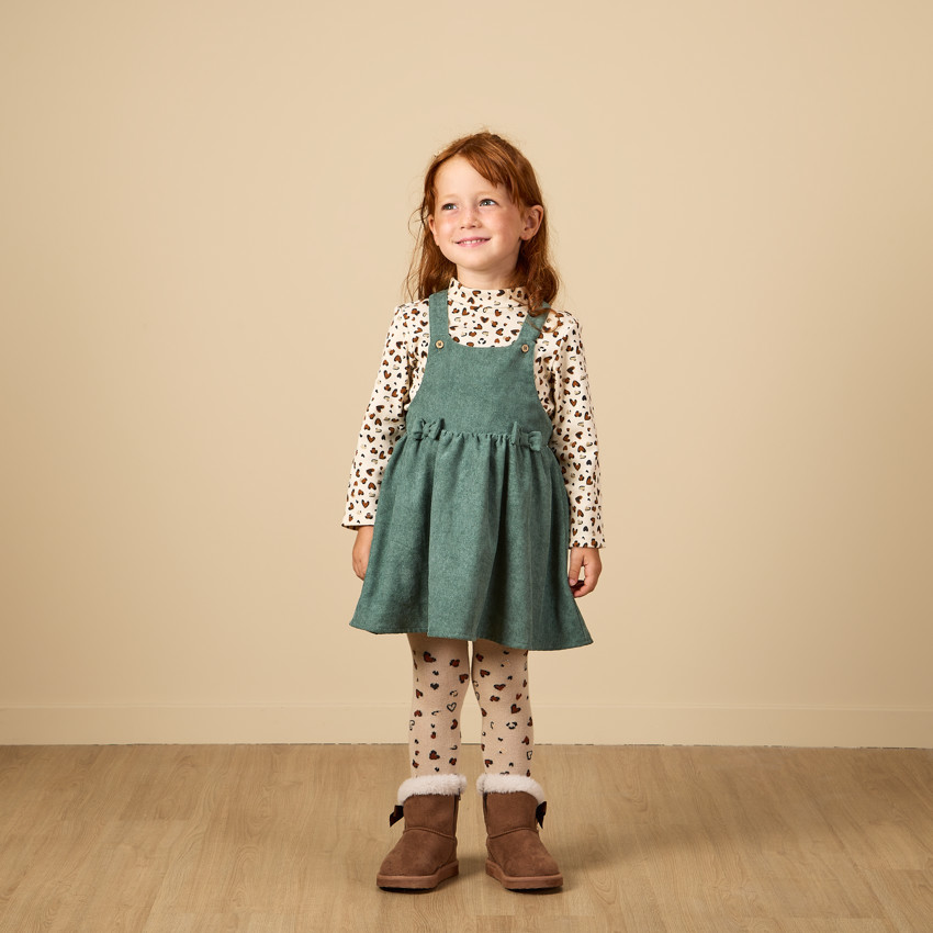 Robe courte sans manches uni en velours pour bébé fille 