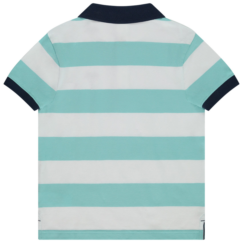Polo manches courtes rayé broderie palmier pour garçon 