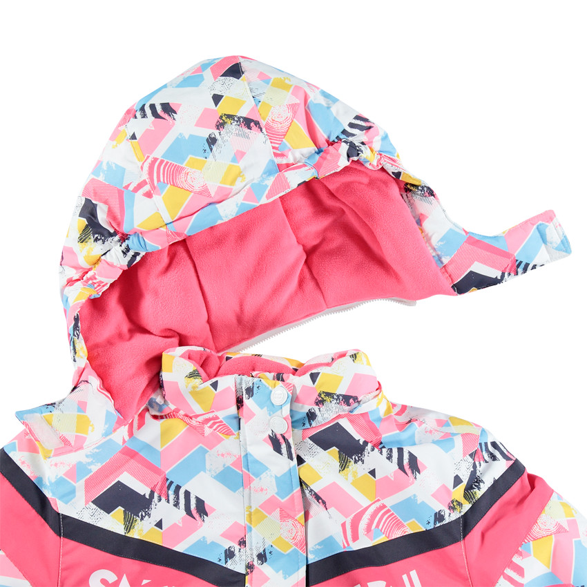 Blouson de ski imperméable à motif graphique pour enfant fille 