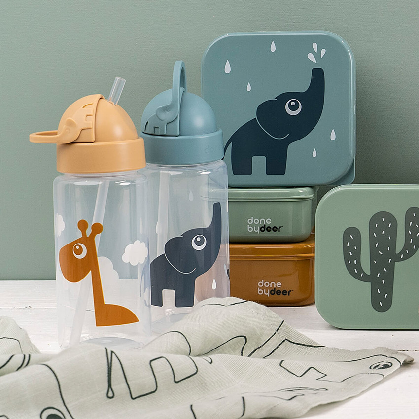 Drinkfles met rietje Elphee - Blauw 