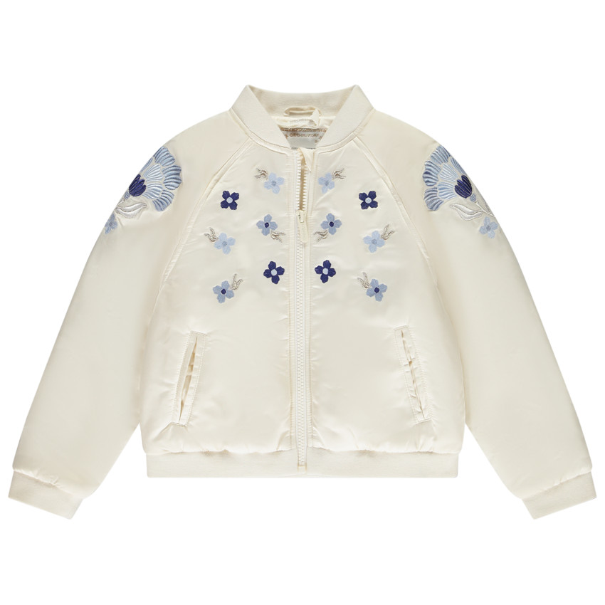Bomber en toile satinée avec détails brodés pour fille  