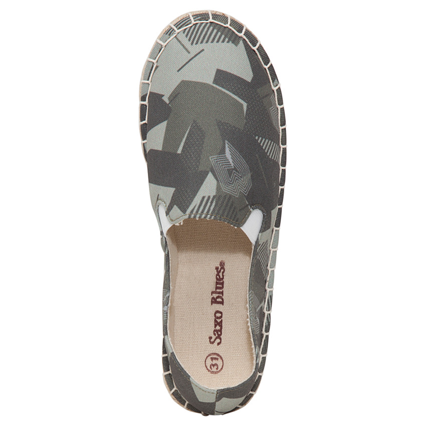 Espadrilles van stof met overal army patroon 