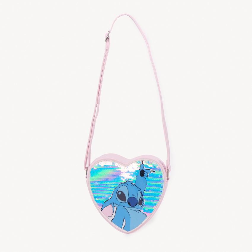 Schoudertas met hartvorm en magische pailletten Stitch Disney meisjes 