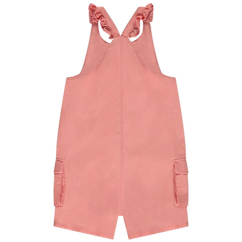 Salopette courte broderie oiseau pour bébé fille 