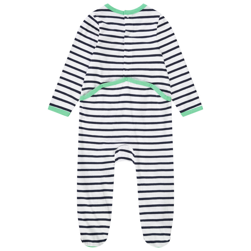 Pyjama in jersey met gestreept patroon en kikker patch voor babyjongen 