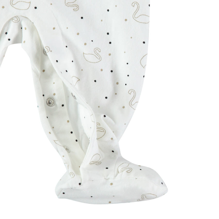 Lot de 3 dors-bien en jersey pour bébé fille imprimés cygnes  