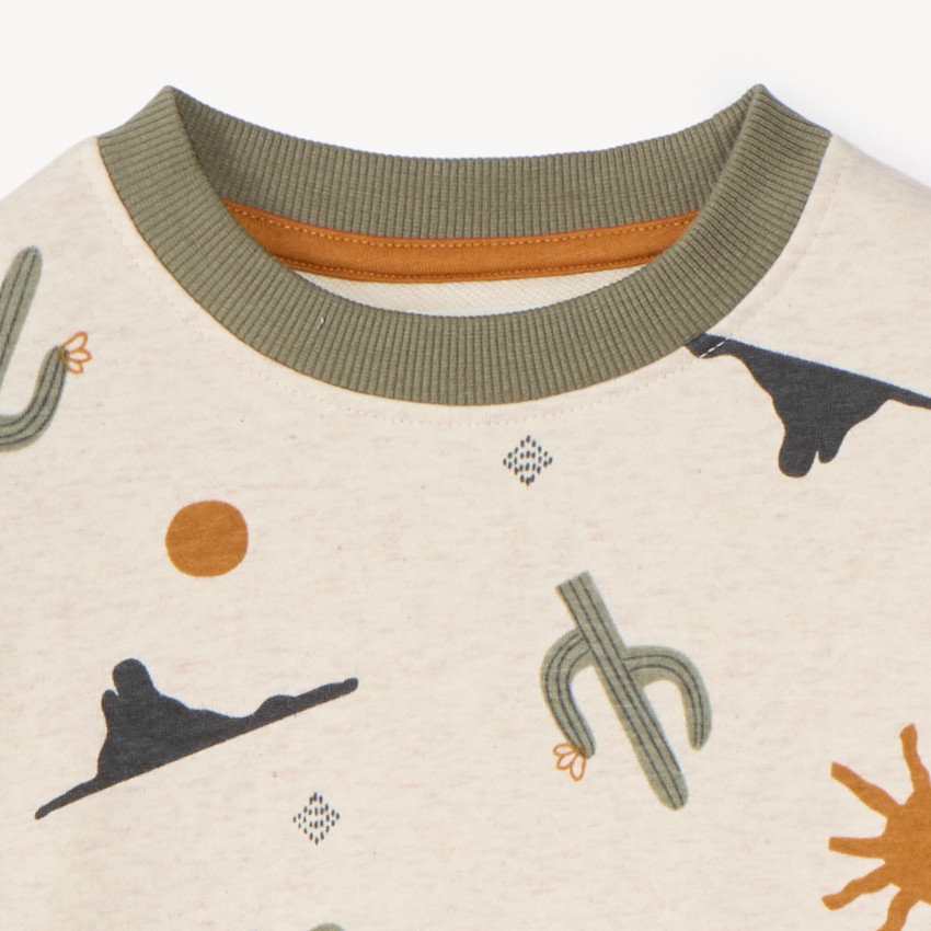Sweater met lange mouwen van cactusprint jongens 