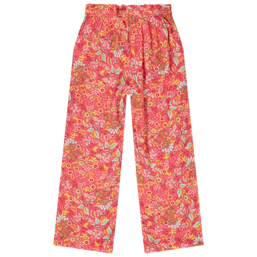 Vloeibare broek met bloemenprint en gedraaide details voor meisjes 