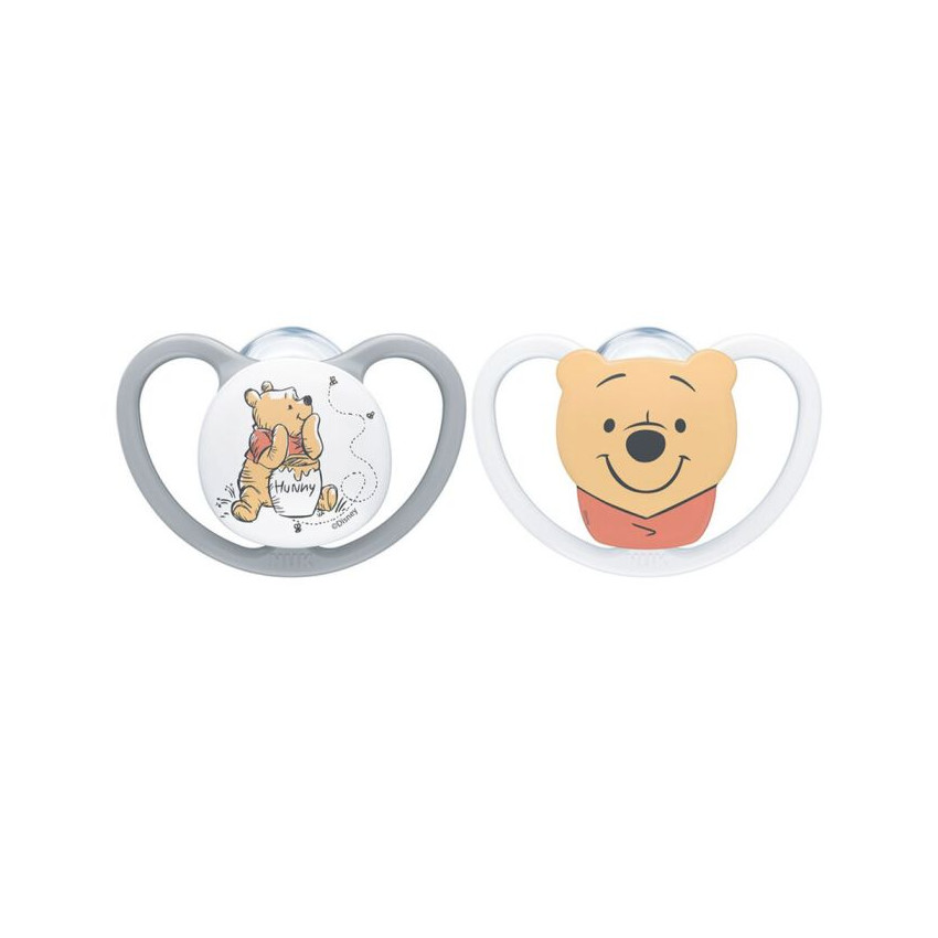 Lot de 2 sucettes physiologiques 6-18 mois Space Winnie 