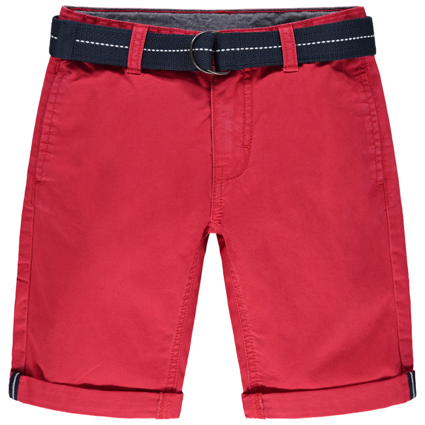 Bermuda en toile avec ceinture tissée amovible pour garçon 