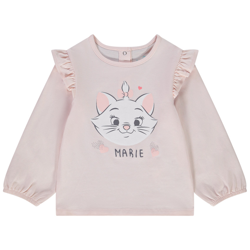 T-shirt lange mouwen in jersey print Marie Disney voor baby meisje 