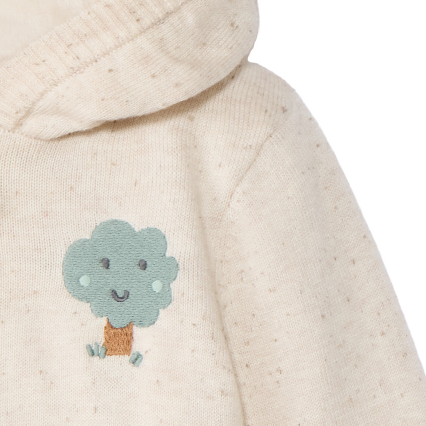 Sherpavoering vest met geborduurde patch voor babyjongens 