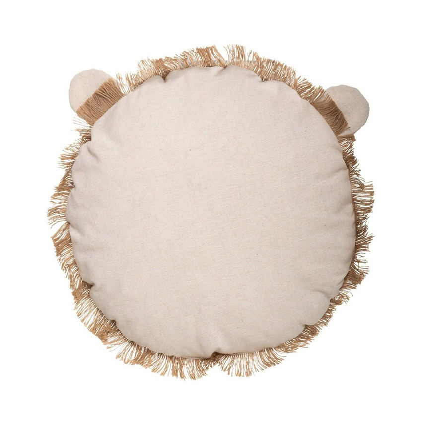Coussin lion avec franges 