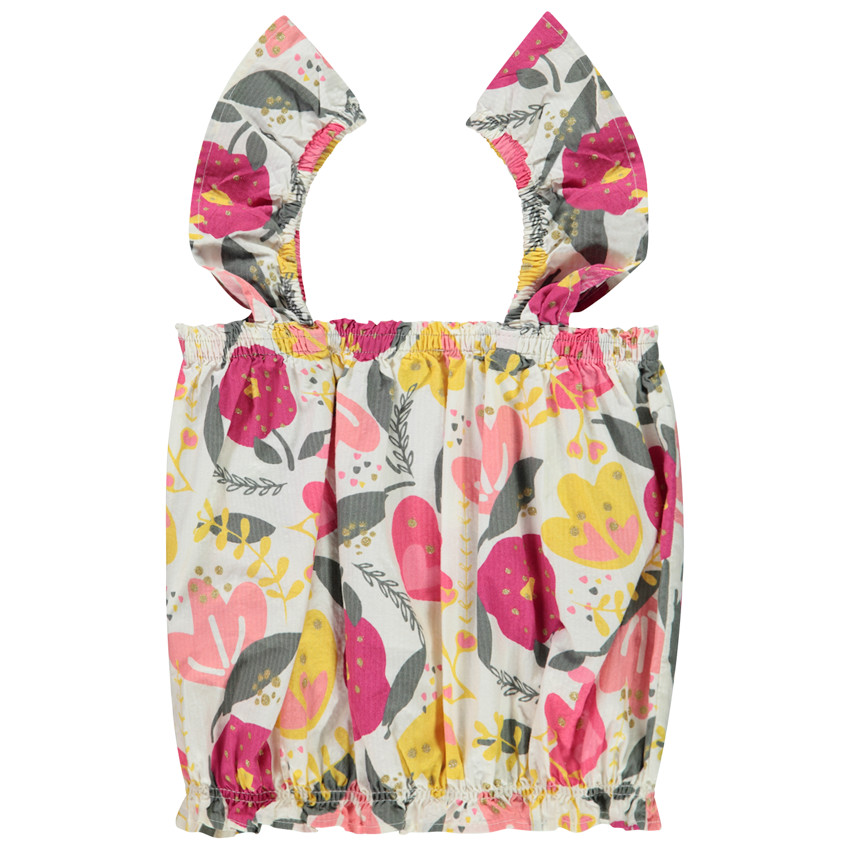 Top manches volantées imprimée fantaisie pour fille 