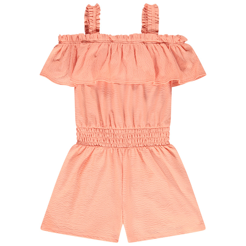 Combishort en jersey avec détails volantés pour fille 