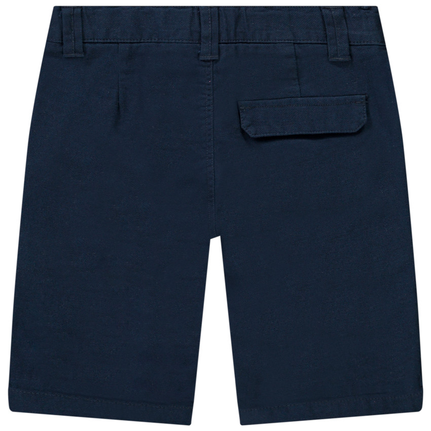 Bermuda en coton uni avec empiècements volets pour garçon 
